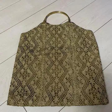 골드 금실 레이스 핸드백 토트