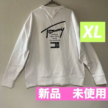 [ 새상품 ] 타미힐피거 트레이닝복 맨투맨 화이트 로고 XL