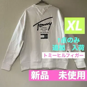 [ 새상품 ] 타미힐피거 트레이닝복 맨투맨 화이트 로고 XL