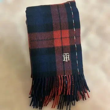 타미힐피거 체크 무늬 머플러 스톨