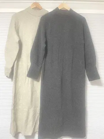 GU 파피터치 롱 니트 원피스 (M) 2색 세트