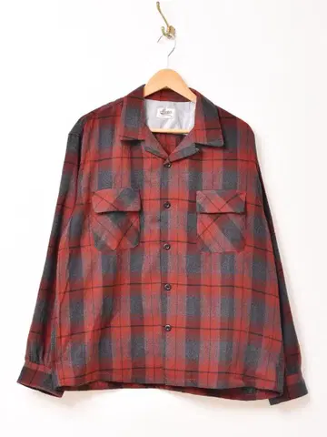 Backers 긴팔 오픈 카라 옴브레 체크 셔츠