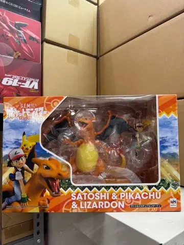 포켓몬 지우 & 피카츄 & 리자몽 피규어