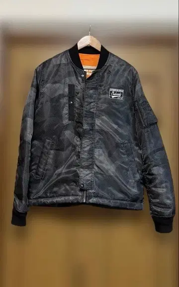 도라이치 3996-129 MA-1 블루종 블랙 카모 L