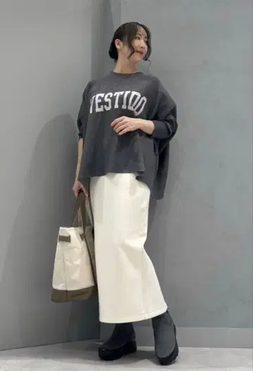 야마다야 YORT [스트레치] 종이상자 I라인 롱 스커트 새상품