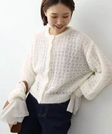 [ 즉시 구매 OK ] SLOBE IENA 모헤어 혼방 크루넥 가디건