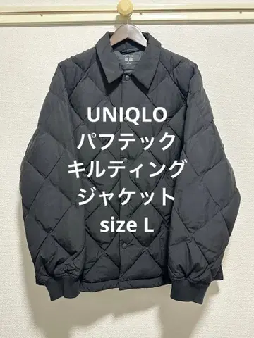 컨디션 최상 유니클로 퍼프 테크 퀼팅 자켓 블랙 L