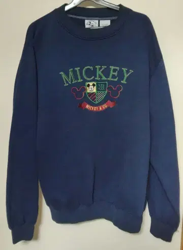 90s 미키 자수 맨투맨 네이비 L 사이즈