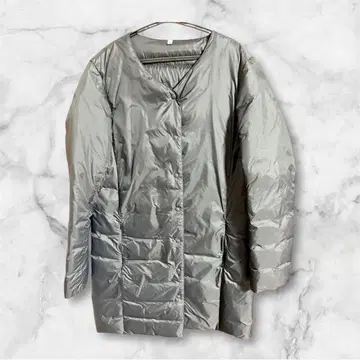 미사용품*무인양품*블랙*노카라 다운 하프 코트 M 사이즈