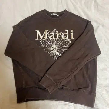 Mardi 플라워 프린트 맨투맨 브라운