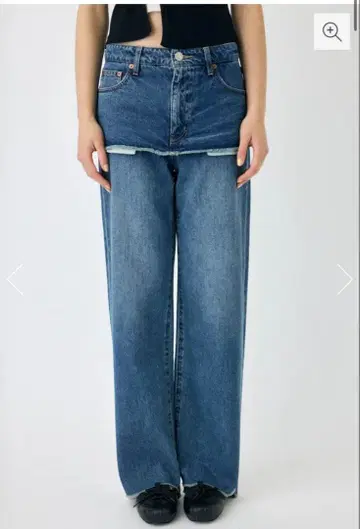 유니크 디자인 블루 데님 청바지 사이즈 2