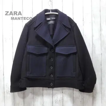 [사이즈 XS] ZARA MANTECO 바이컬러 울 혼방 숏코트
