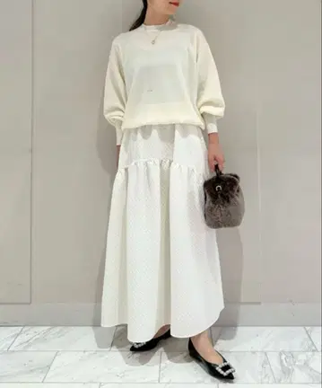 새상품급 Ballsey 페이즐리 마틀라세 개더 롱 스커트 34