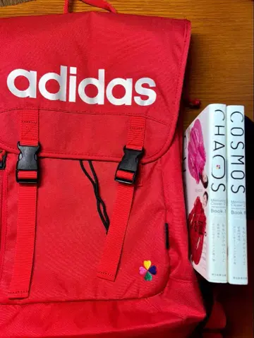 [ 새상품급 ] adidas 빨간색 백팩 + 도서 + 응원봉