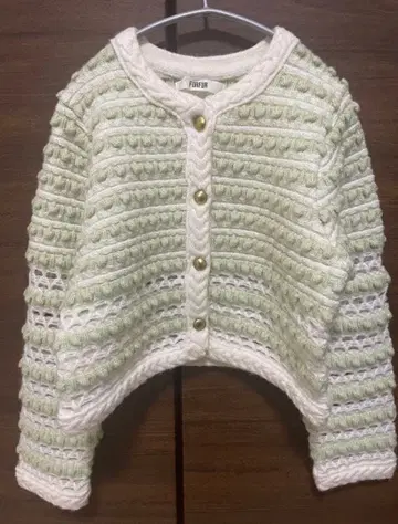 FURFUR 컬러 트위드 가디건 퍼퍼