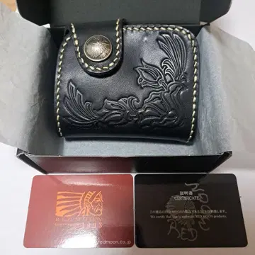 REDMOON 컴팩트 가죽 블랙 접이식 지갑