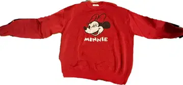 미니 마우스 프린트 빨간색 긴팔 스웨터