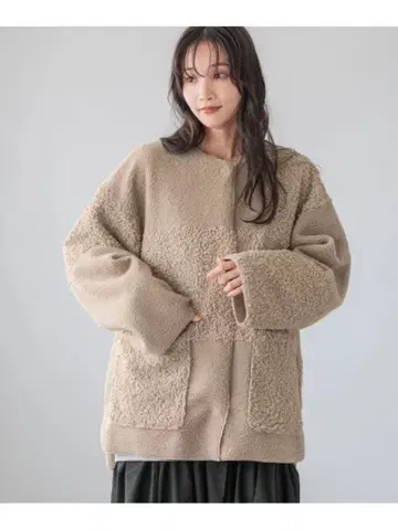 LOWRYS FARM 아우터 리버서블 패치워크 블루종 그레이