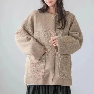 LOWRYS FARM 아우터 리버서블 패치워크 블루종 그레이