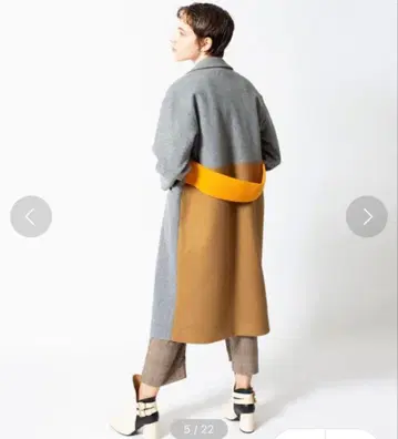 새상품급 OSMOSIS 바이컬러 체스터 코트