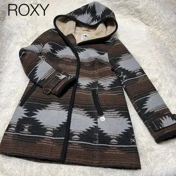 ROXY 록시 오르테가 무늬 보아 후드티 코트 여성용 M