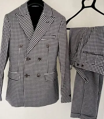 하운드투스 체크 더블 수트 셋업 S