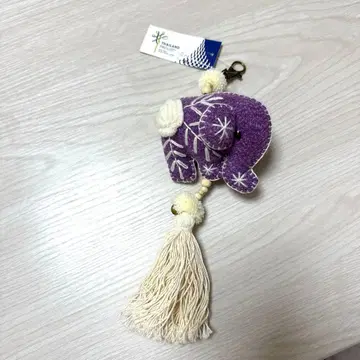 만박 태국 파빌리온 코끼리 퍼플 마스코트 키링 새상품