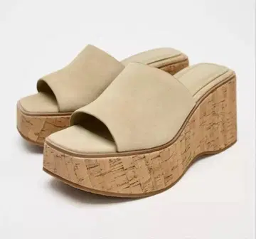 ZARA 스플릿 스웨이드 플랫폼 웨지 35