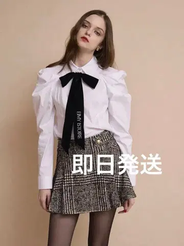 eimy istoire 벨벳 리본 로고 셔츠