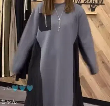 ways will 이소재 맨투맨 원피스 플리츠