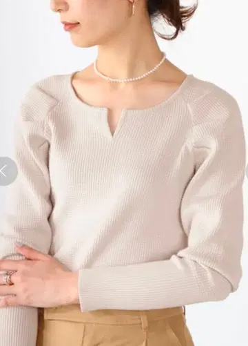 VERMEIL par iena 와플 소매 턱 니트