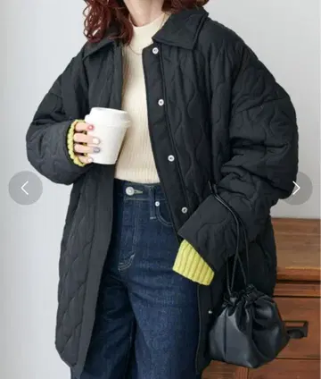 DISCOAT 퀼팅 자켓 카라 부착