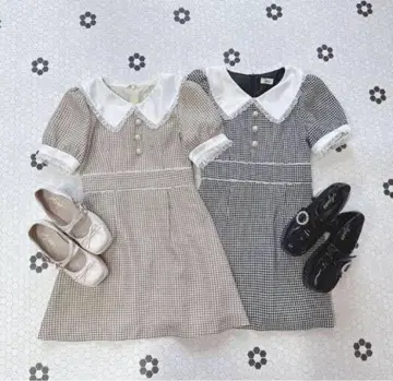 evelyn 에블린 하운드투스 체크 펄 원피스 프리 사이즈