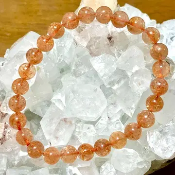 서비스품 알루샤산 스트로베리 선스톤 7.6mm 안쪽 둘레 16cm