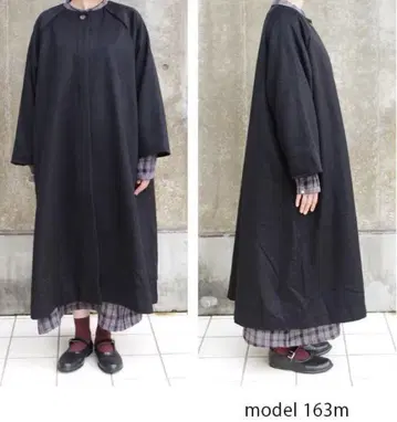 08Mab 울 노카라 플레어 코트