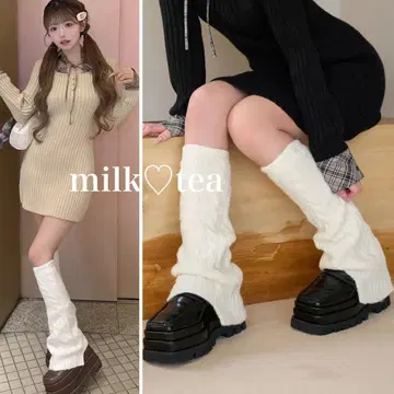 미개봉 새상품 다리치 루즈 리브 니트 레그 워머 화이트