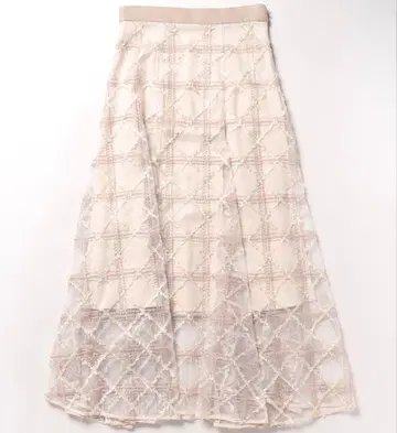 SNIDEL 체크 시어 볼륨 스커트 롱 스커트 스나이델