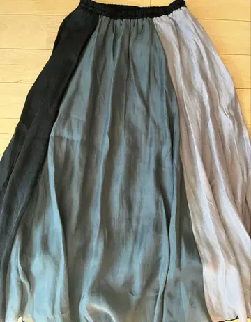 silent worth 배색 롱 스커트