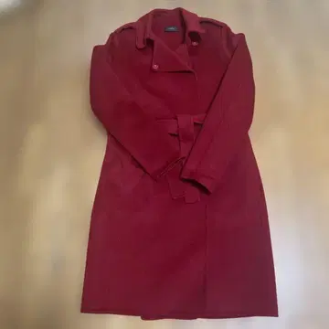 캐시미어 혼방 Joseph 울 코트 벨티드 레드 38