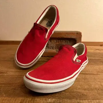 VANS 슬립온 레드 US7.5 25.5cm