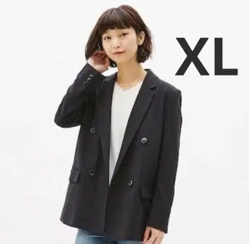 단종 GU 더블 브레스트 자켓 XL 스트라이프 네이비