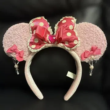 미니 귀 디자인 핑크 머리띠