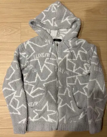 LUXE/R 별 패턴 후드 부착 룸웨어 L