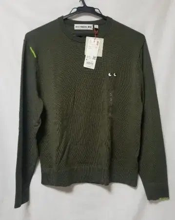 새상품 유니클로 안야 힌드마치 메리노 쿨 넥 스웨터 M 올리브