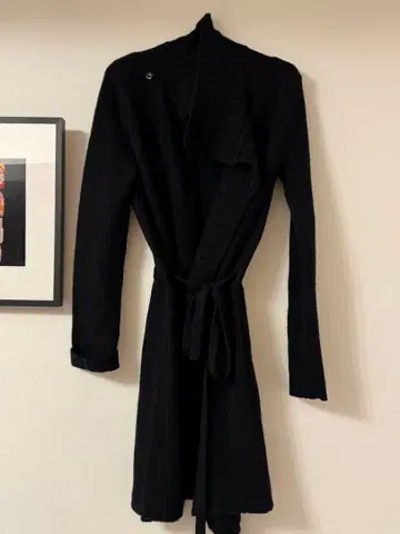 캐시미어 100% 블랙 롱 가디건