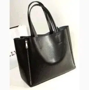 새상품 미사용 가죽 토트백 이너백 포함 블랙