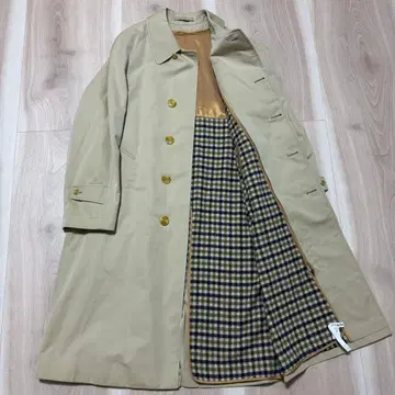 Aquascutum 트렌치코트 안감 큐탐 체크 라이너 베이지