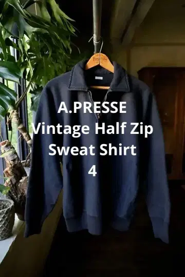 A.PRESSE Vintage Half Zip Sweat Shirt 4