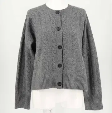 미라 오웬 케이블 니트 디자인 가디건 짧은 기장