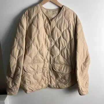 베이지 퀼팅 자켓